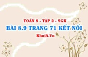 Bài 8.9 trang 71 Toán 8 Kết nối tri thức Tập 2